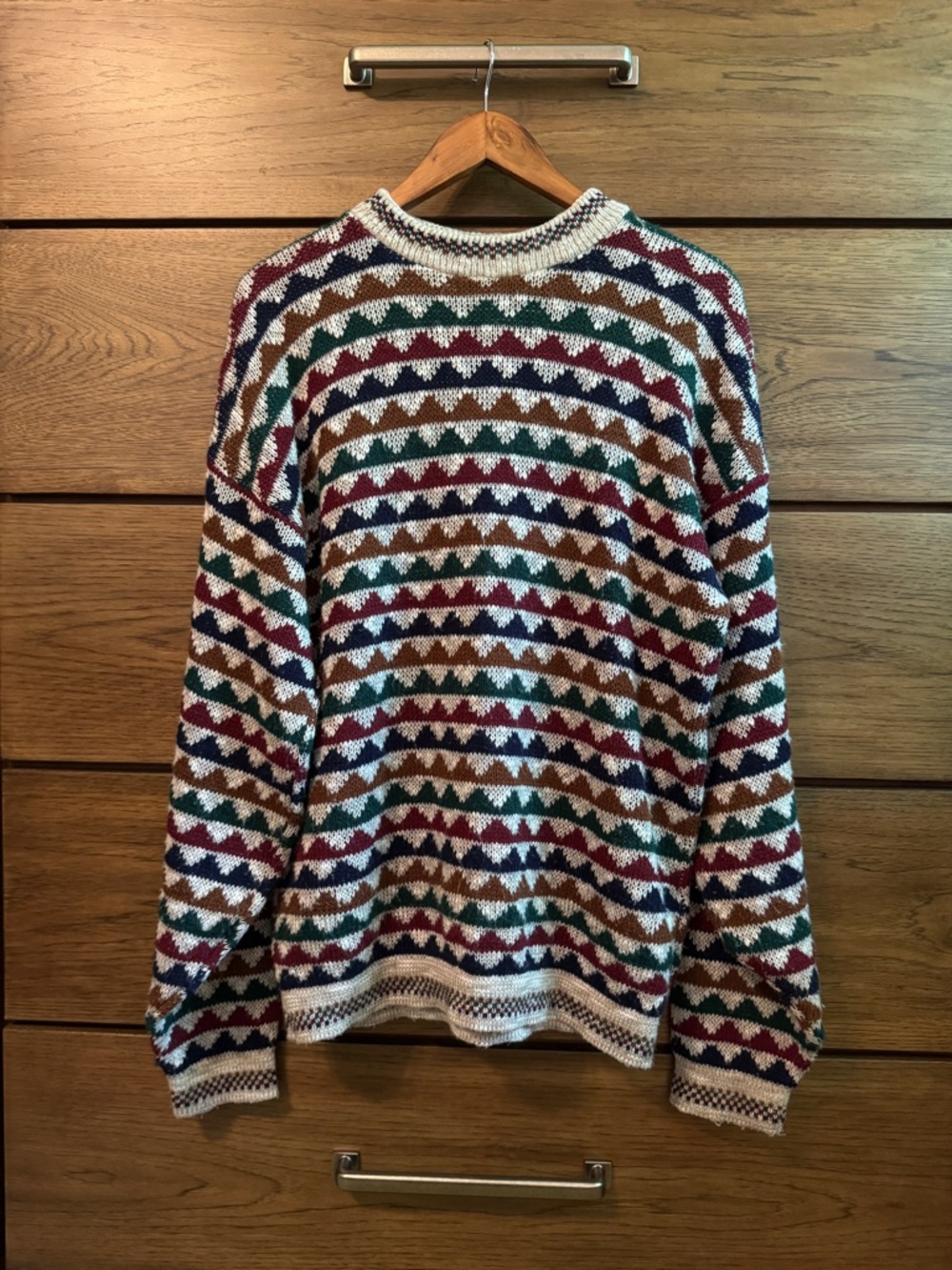 Vintage Jason Daniels Men's Multicolor Patterned Crewneck Sweater